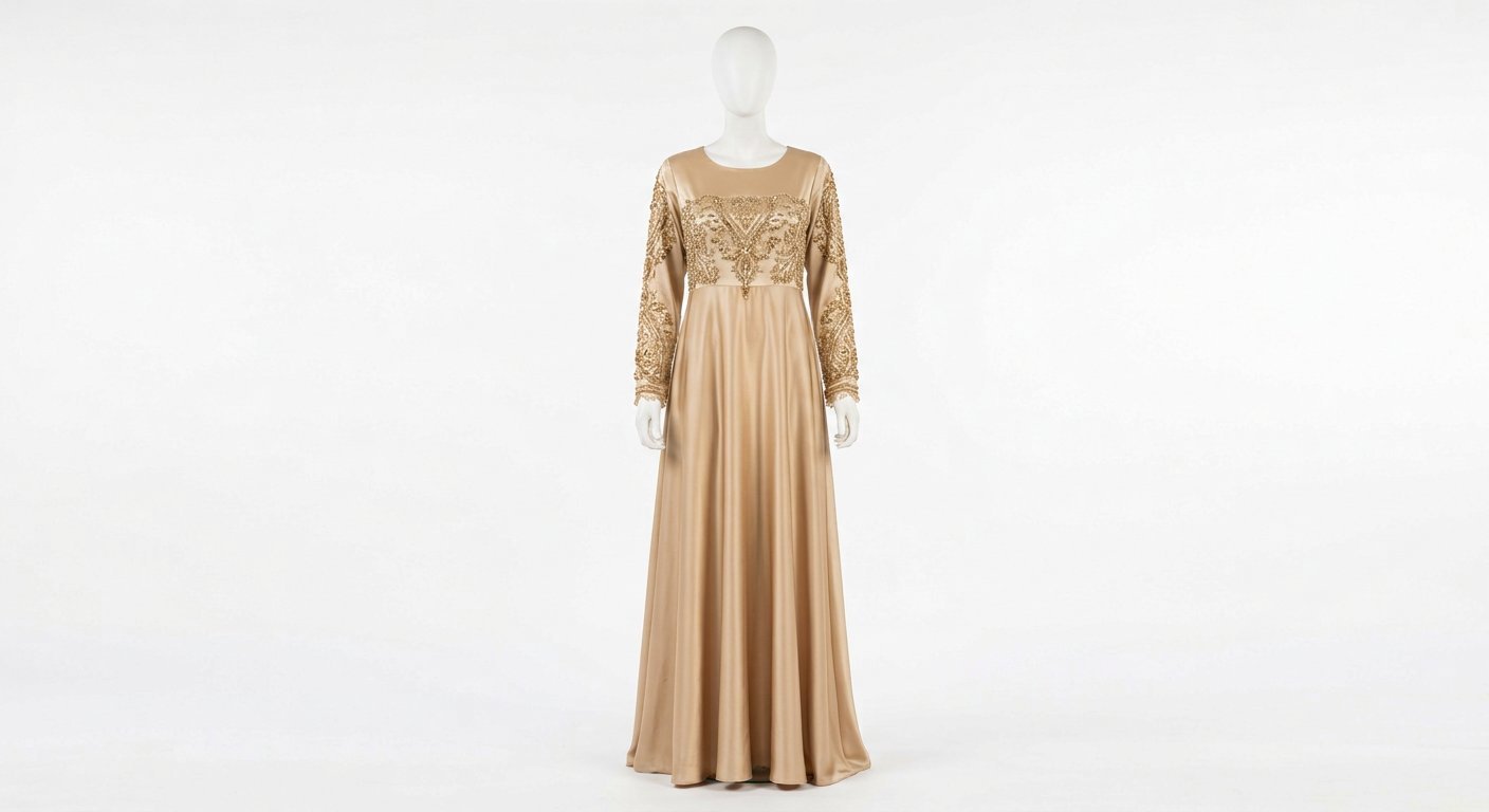 Zariya Gold-Embroidered Abaya — Abayas